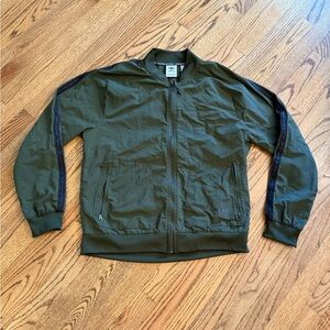 Adidas Men's Large Dark Olive Bomber Zip Up Jacket